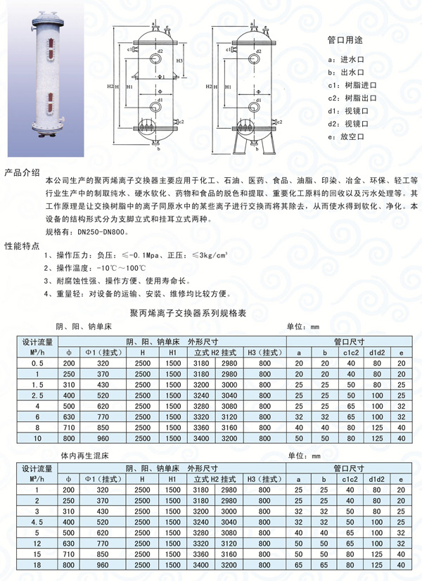 聚丙烯離子交換器